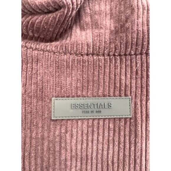 Fear of God Essentials Corduroy Shirt Jacket Men's Plum M Brown Full Zip Cotton - Picture 6 of 10